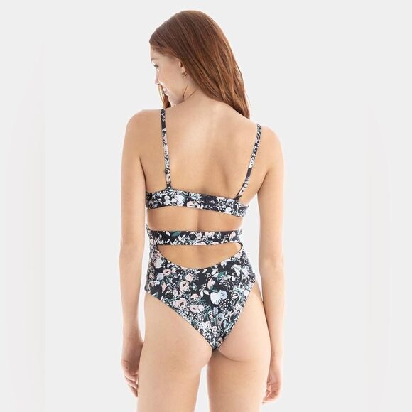 Tavik Swimwear Black Floral Adrian Moderate Coverage One Piece Swimsuit - Picture 4 of 12